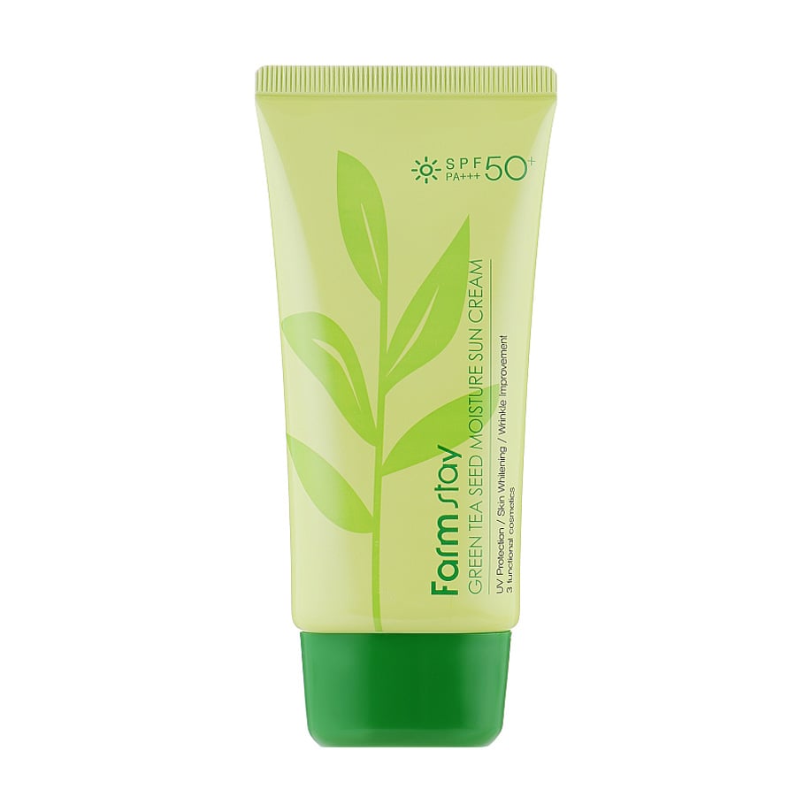 Зволожувальний сонцезахисний крем для обличчя FarmStay Green Tea Seed Moisture Sun Cream SPF 50+/PA+++, 70 мл